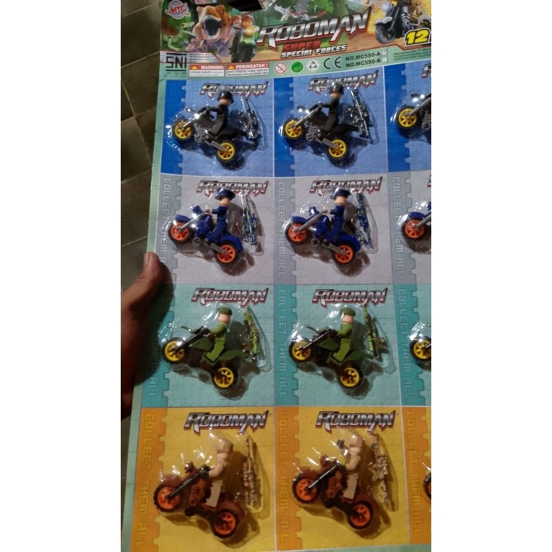 LEGO motor Roboman blok isi 12 pcs dan eceran 2pcs.mainan lego motor tentara