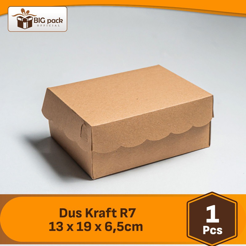 R7 - [310GSM] Kotak Dus Kraft Coklat/Kotak Dus Kue/Kotak Dus Snack/ Kotak Dus Renda Coklat Non-lamin