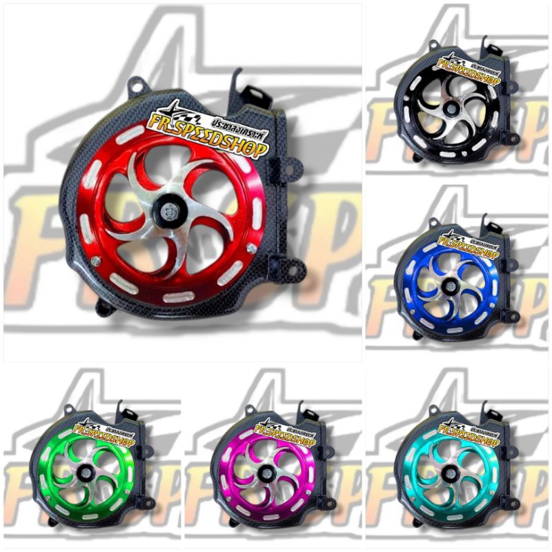 Tutup kipas cover mesin carbon wtp set spiner almunium honda beatprestige 2022- 2024 / scoopy presti