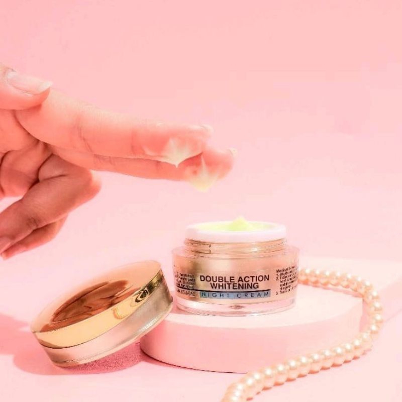 Duo action whitening || cream malam super double whitening