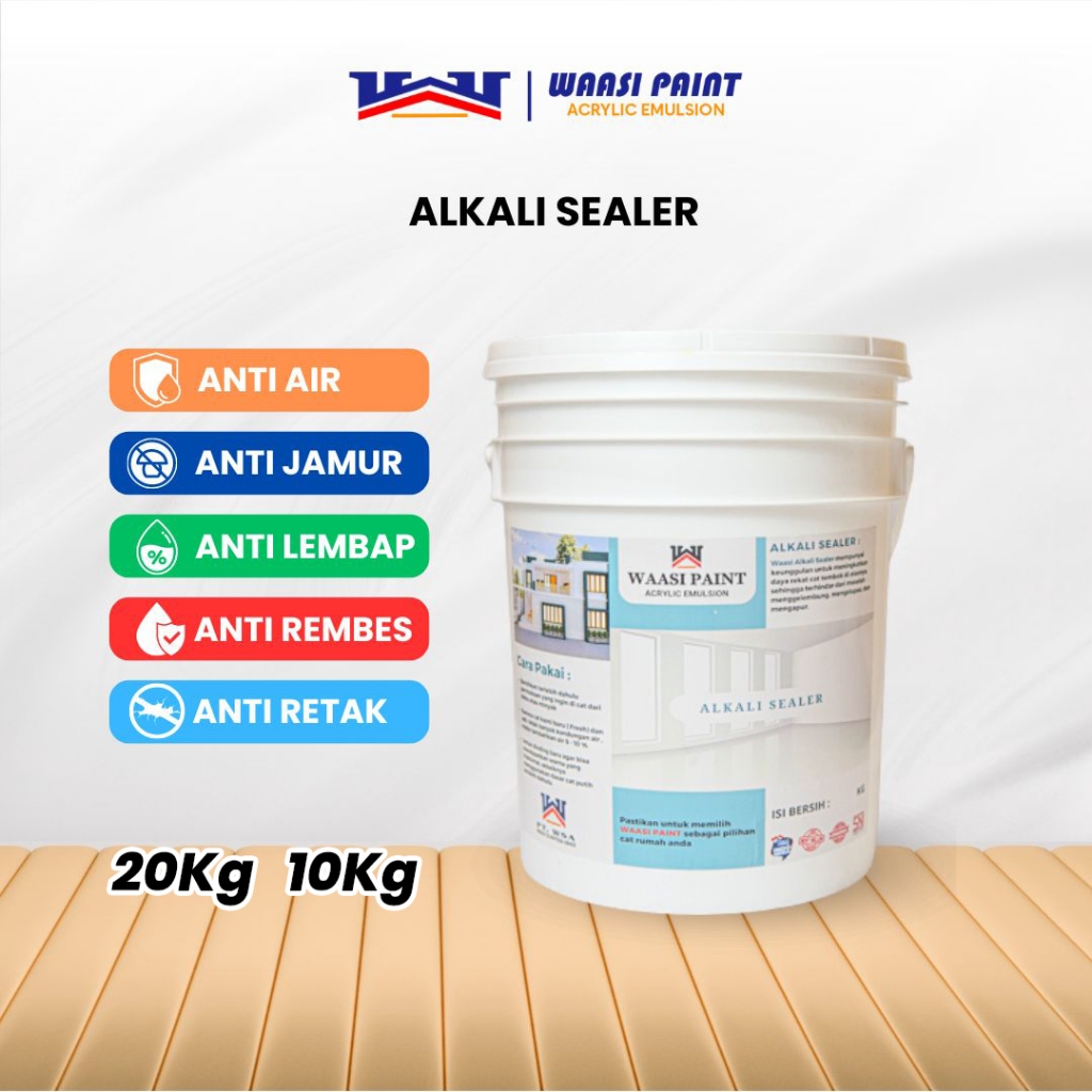 WAASI PAINT - Cat Dasar Tembok Alkali Sealer Anti Lembab dan Jamur