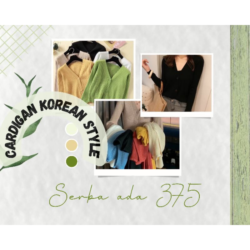 Cardigan Rajut Tebal Gink rib bahan RIB fitt too L