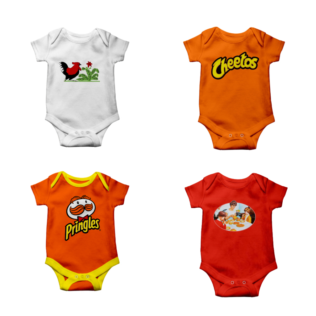 Baju bayi perempuan dan laki laki 0 sampai 6 12  bulan jumper newborn motif snack lebaran