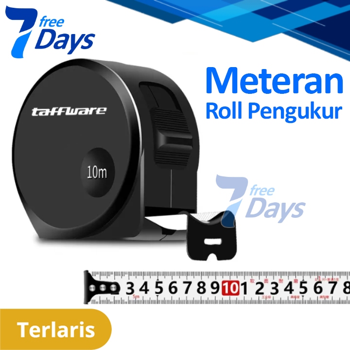 Taffware Meteran Roll Tape Measure Lock System - Roll Meteran Pengukur Bangunan Dekorasi Serbaguna