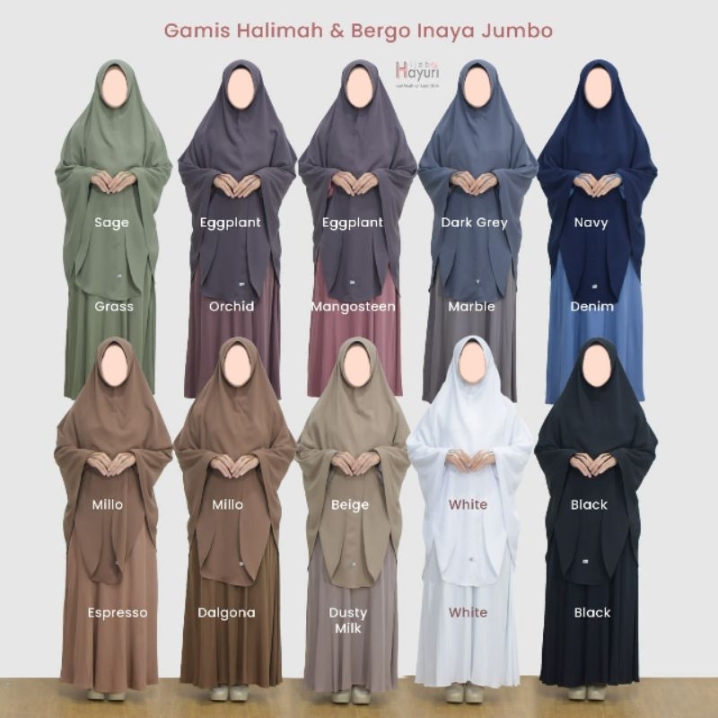 Gamis Halimah | Gamis Syari Polos | Gamis Casual | Gamis Kampus - Hijab Hayuri