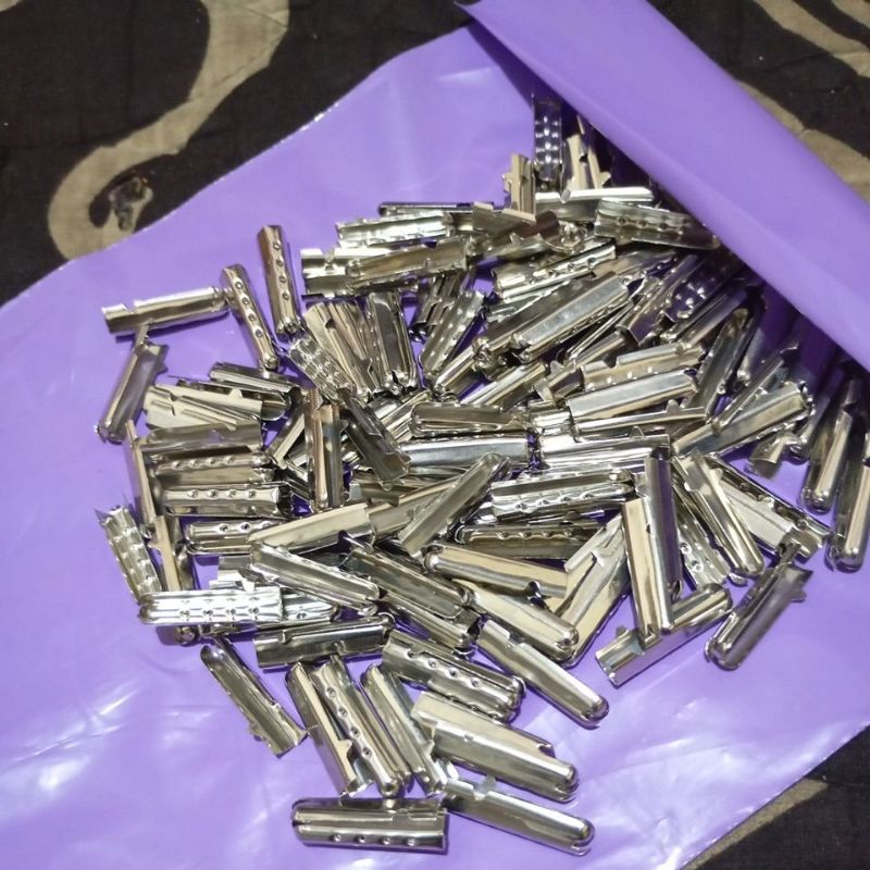 aglet silver / ujung tali sepatu / ujung tali hodiie / ujung tali joger impor losinan