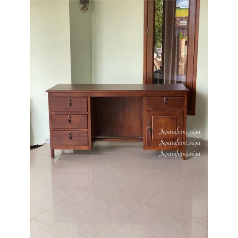 Meja Kantor Kayu Jati Jepara I Meja Belajar Kayu Jati Jepara