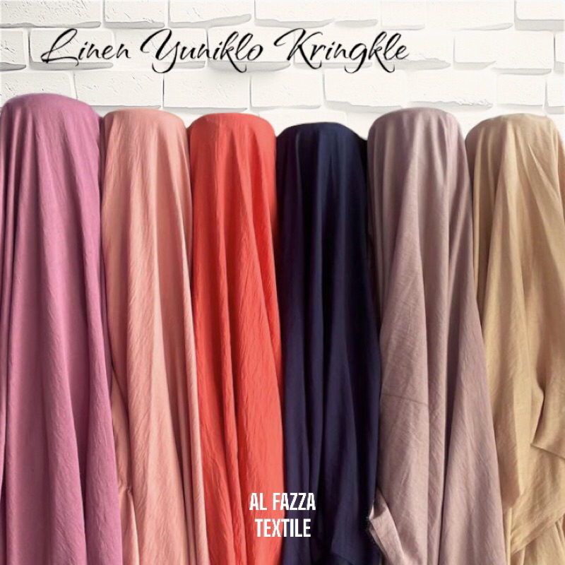 1/2 Meter Kain Linen Yuniklo Kringkle | Kain Linen Polos | Linen | Linen Meteran