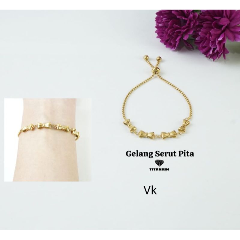 gelang serut pita titanium