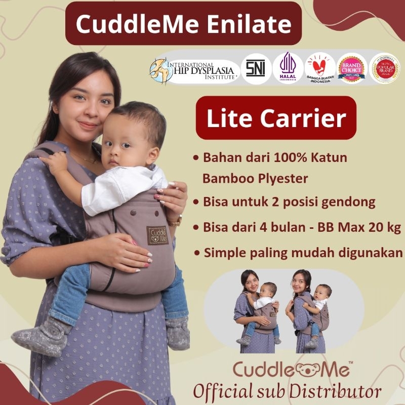 Gendongan Bayi Cuddleme Lite Carrier SSC M Shape Ergonomis Praktis & Instan Katun 2 Posisi Gendong