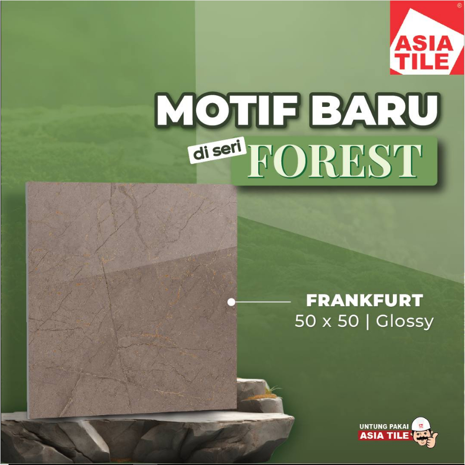 FRANKFRUT BROWN KERAMIK LANTAI GLOSSY UK.50X50 MOTIF TERAS WARNA ASIA TILE