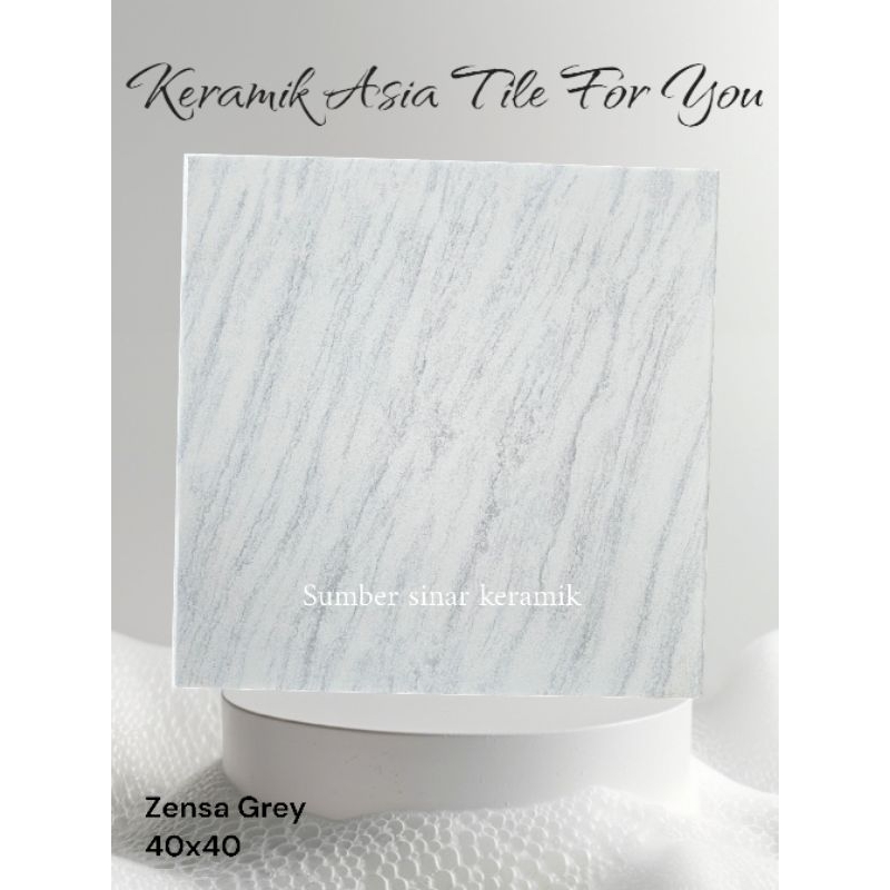 Keramik Lantai 40x40 Zensa Grey | Glossy | Asia Tile | Kw-1