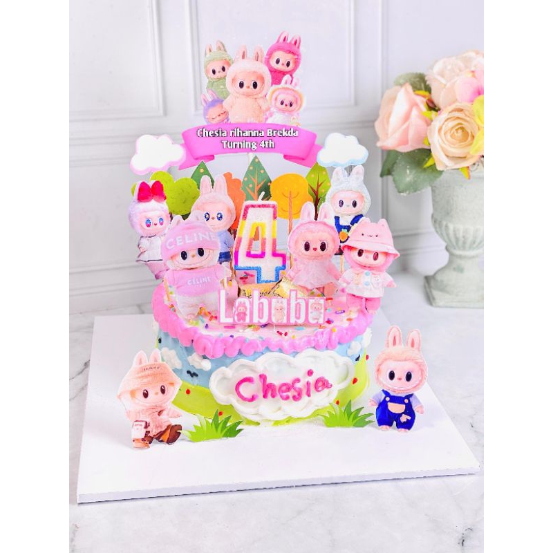 

kue ulang tahun anak birthday labubu topper cake