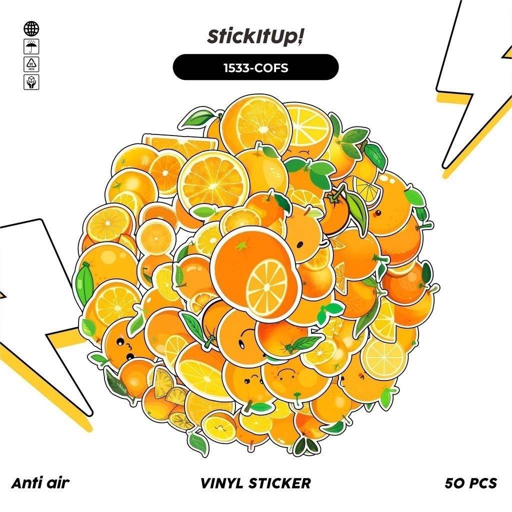 

COD✨ 100 Pcs Stiker Orange / Buah Jeruk Lucu Anti Air Untuk Dekorasi Notebook Sepeda Skateboard Handphone DIY
