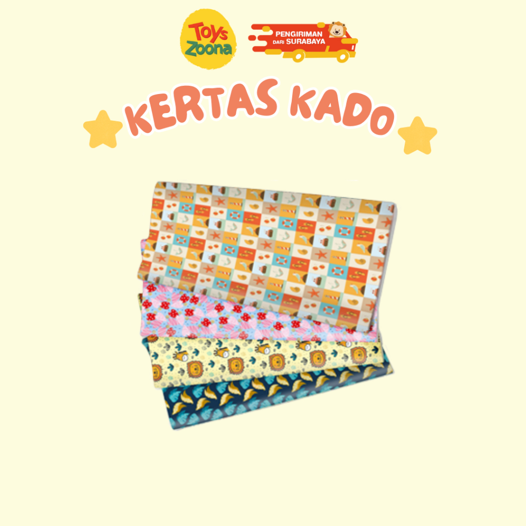 

[MOTIF RANDOM] Kertas Kado / Bungkus Kado / Gift Wrapping Paper (Harga per Lembar)