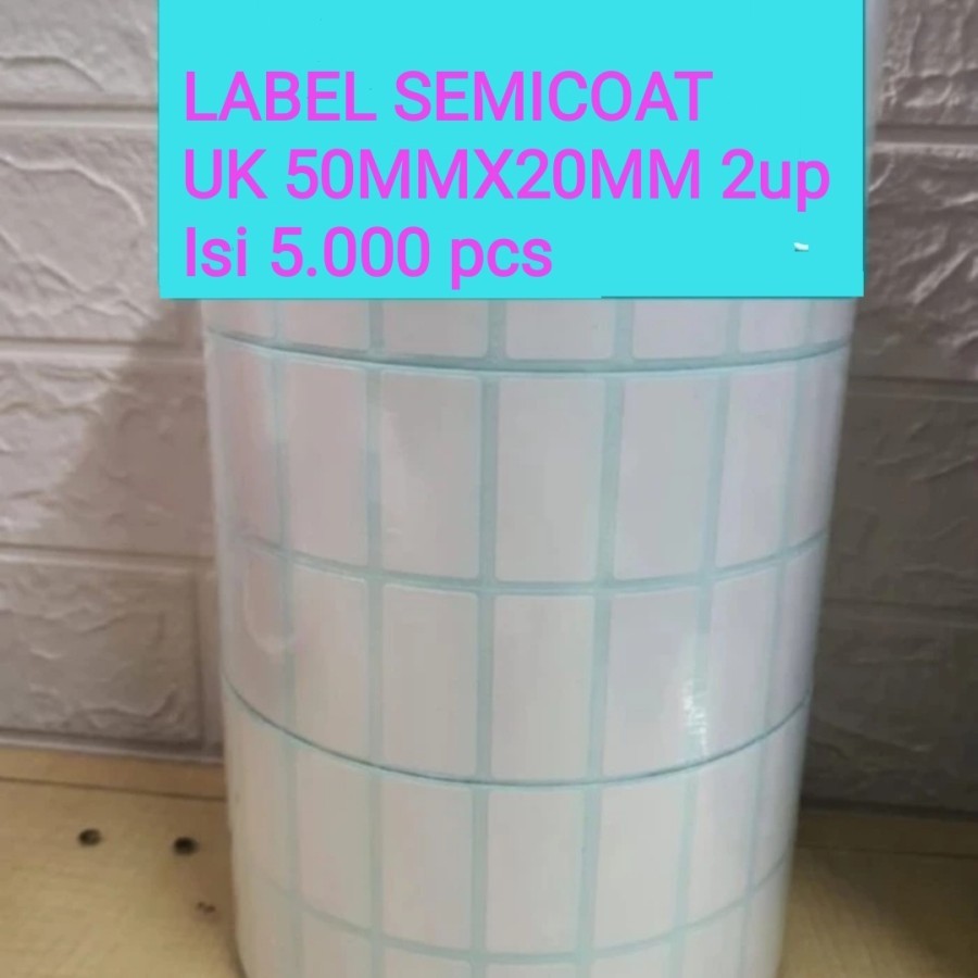 

LABEL SEMICOAT 50x20 mm 2Line isi 5.000