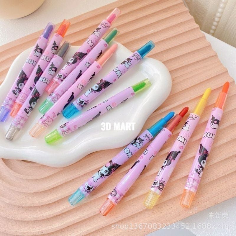 

Pensil warna krayon putar motif sanrio/stick oil pastel isi 12 pcs