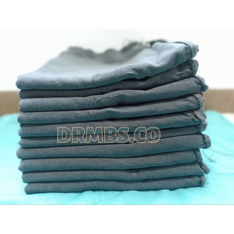 DRMBS.CO KAIN BAHAN DENIM NON STRETCH RETRO ABU TIDAK MELAR BAHAN WASHING TEBAL