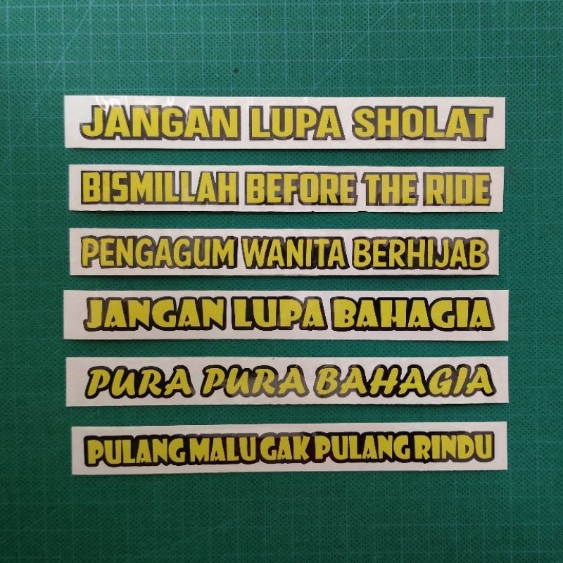 Stiker Kata2 Visor Helm
