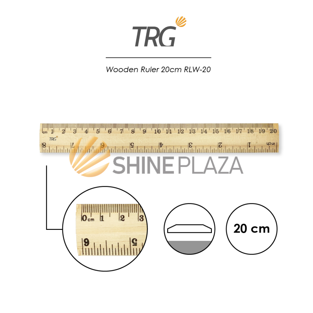 

TRG Wooden Ruler 20 cm RLW-20 - Penggaris Mistar Kayu 20cm TRG