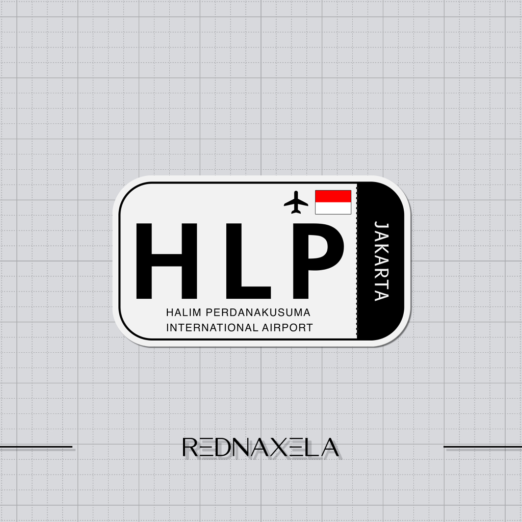 

Stiker Vinyl Halim Perdanakusuma Int'l Airport Code HLP Sign Sticker