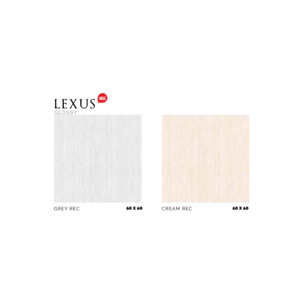 PLATINUM CERAMICS RECTIFIED FLOOR TILE LEXUS GLOSSY GREY & CREAM 60X60