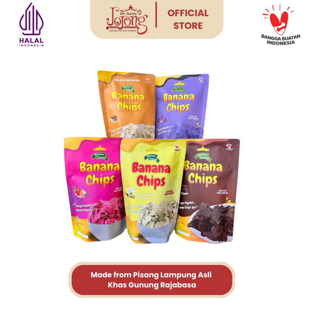 

Banana Chips Dimas Snack Khas Gunung Rajabasa Lampung Selatan - 6 Varian Rasa