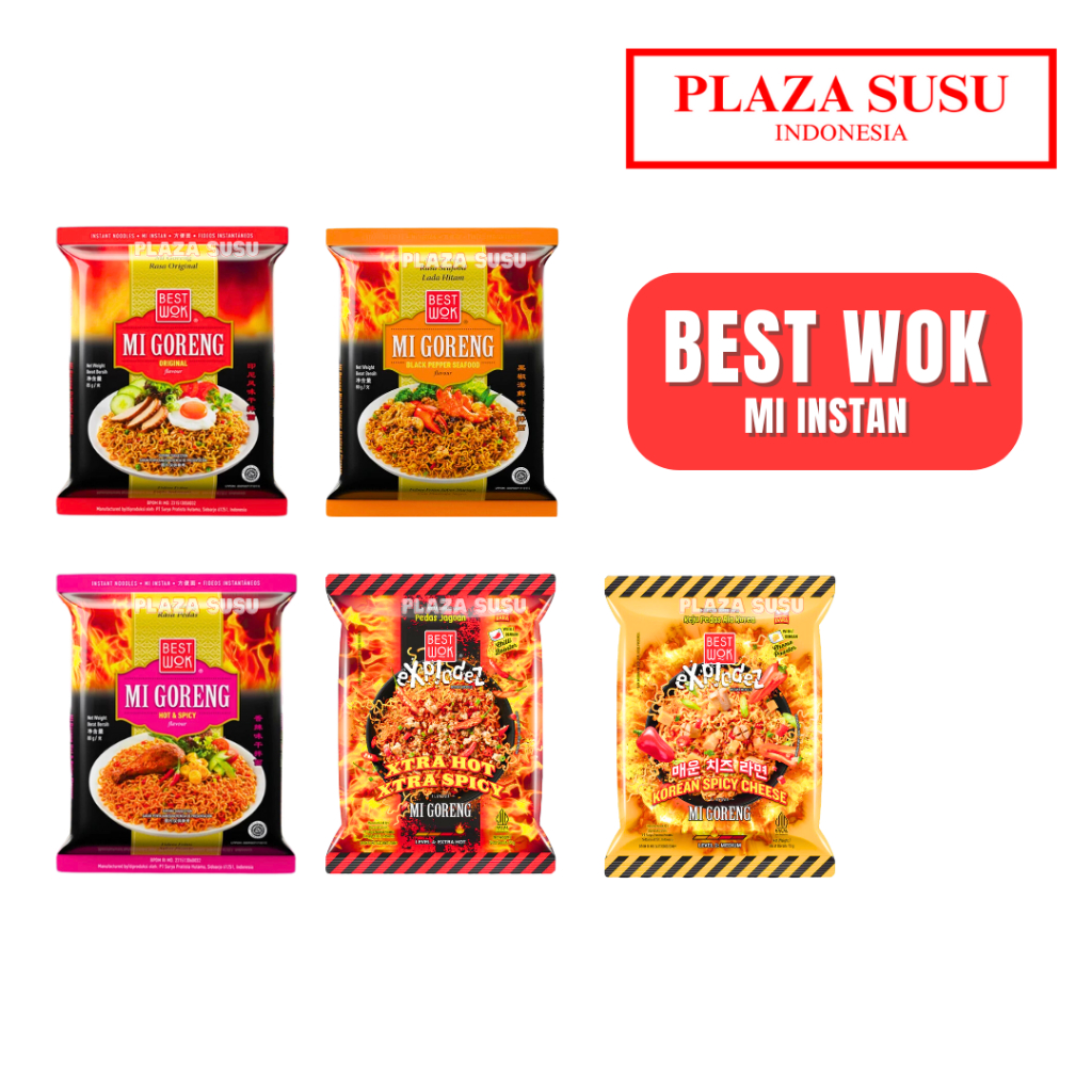 

MIE INSTAN BEST WOK MI GORENG PEDAS ORIGINAL NOODLES KOREAN CHEESE HOT&SPICY LADA HITAM