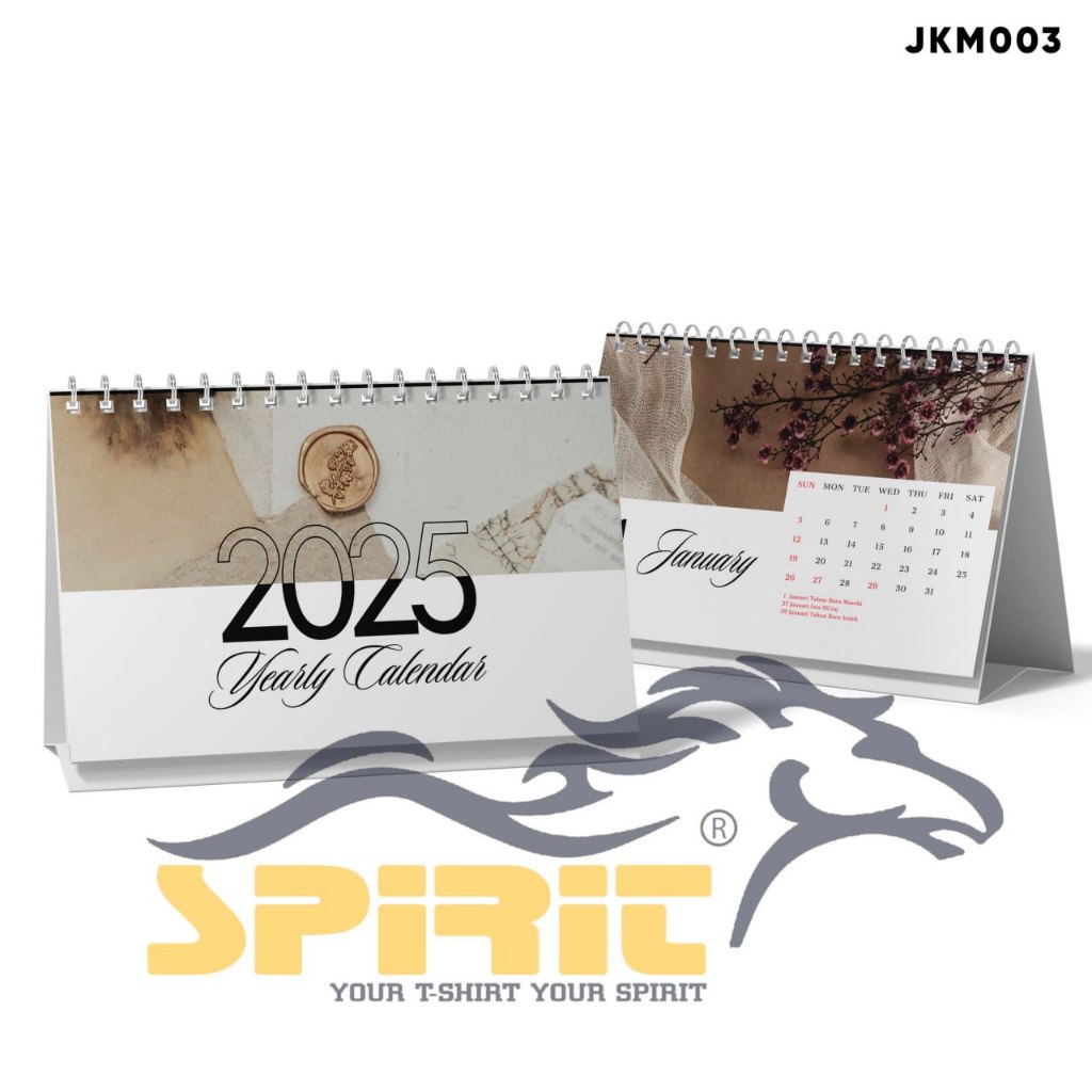 

Kalender Tahun 2025 Aesthetic Flower / Kalender MejaTahun 2025 Brown Full Color Aesthetic