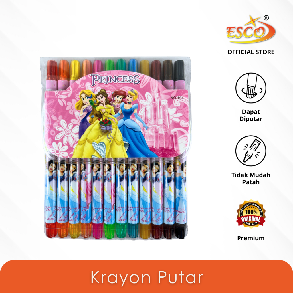 

ESCO Krayon Putar 12 Warna / Twistable Crayons 12 Colors CP-008-XF