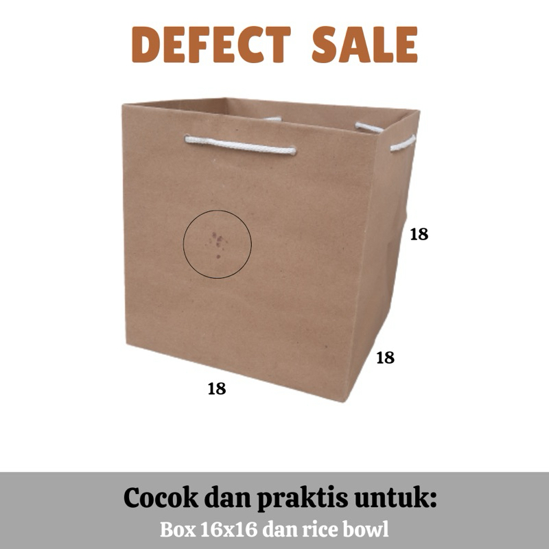 

Paperbag BS (18x18) Defect sale, tas kertas murah, P18 L18 T18