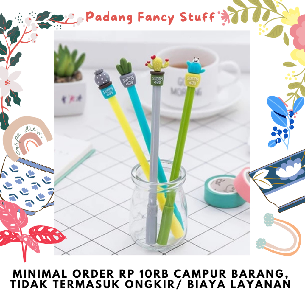 

PFS - 082 PENA KAKTUS SUNNY DAY PULPEN LUCU TINTA GEL BLACK STATIONARY ALAT TULIS SEKOLAH IMPORT