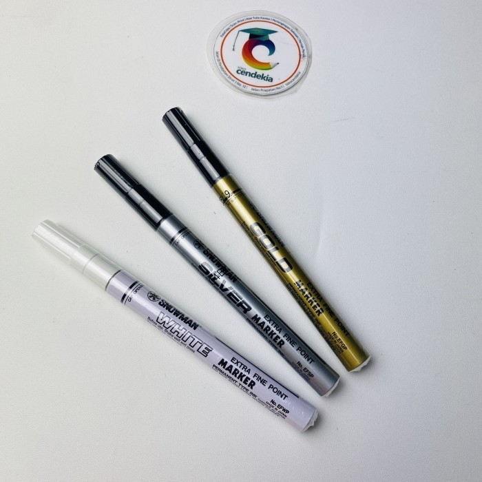 

Spidol Snowman Permanent EXTRA FINE Emas Gold Putih White Silver