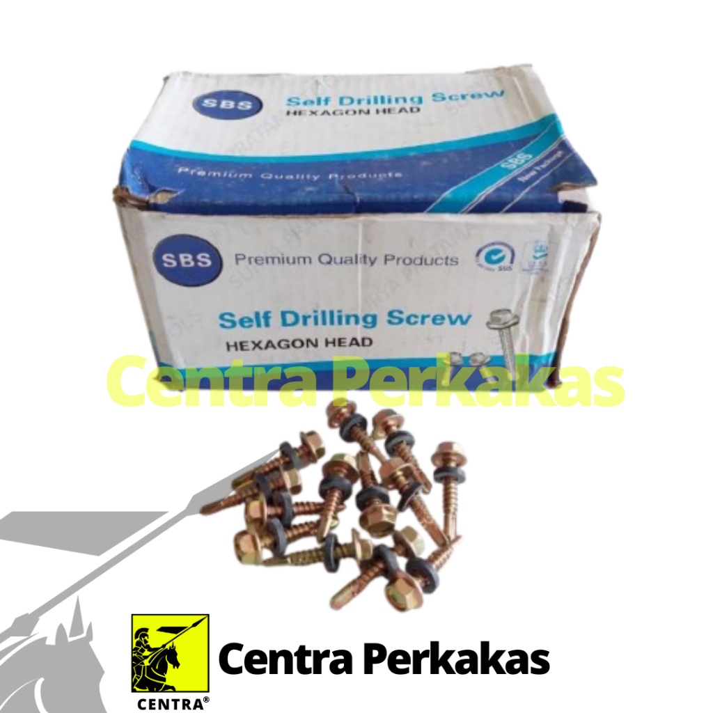 [ECERAN] SBS Sekrup SDS Kuning Wafer Head Flat Top Baut Baja Ringan GRC Plafon Gypsum Self Drilling 