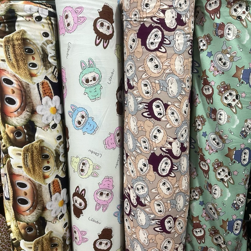 Motif Virall Karakter Labubu | Kain Katun Rayon Premium Viscose Baju Anak-Anak