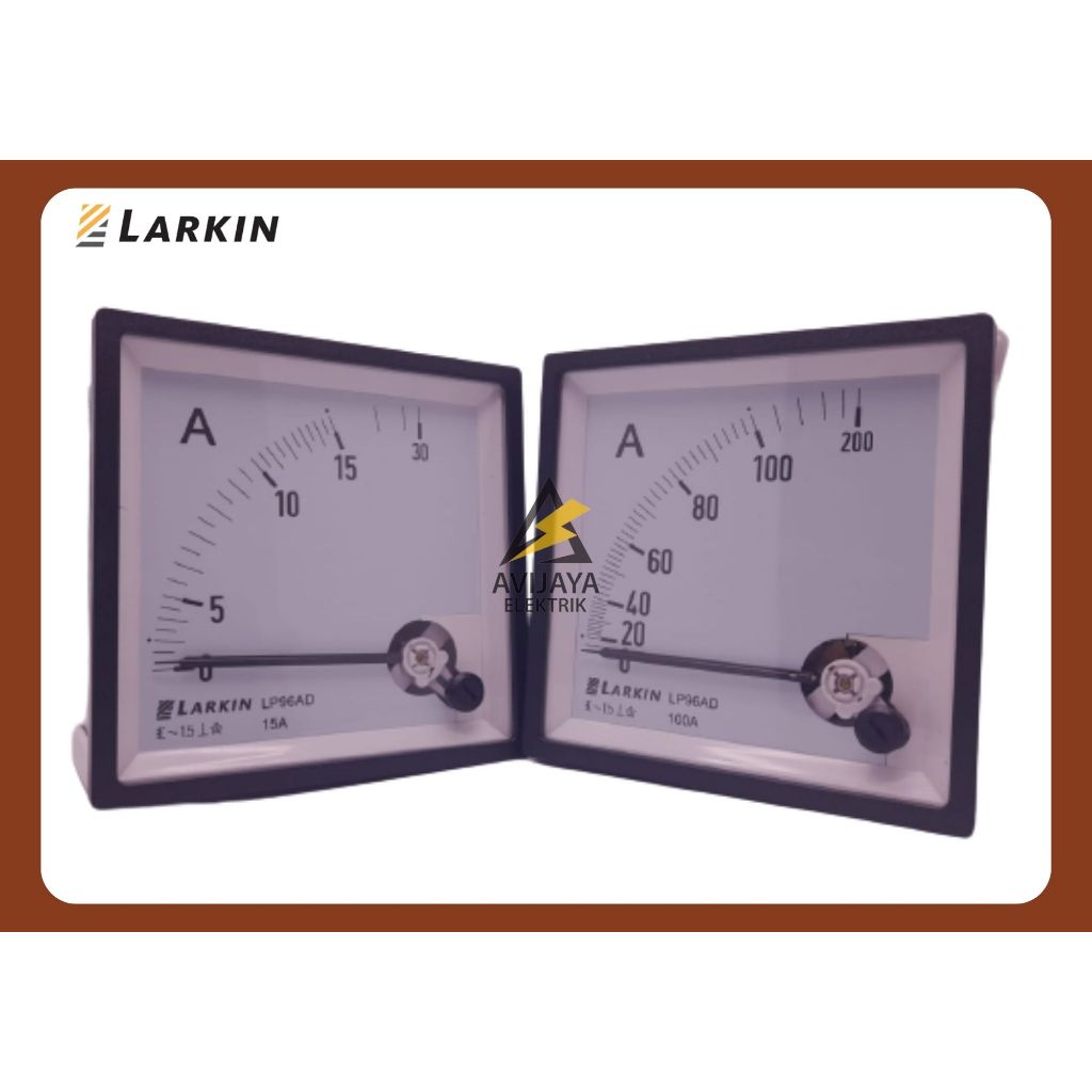 Analog Ampere Panel Meter Larkin LP-96AD Direct 96x96 Jarum