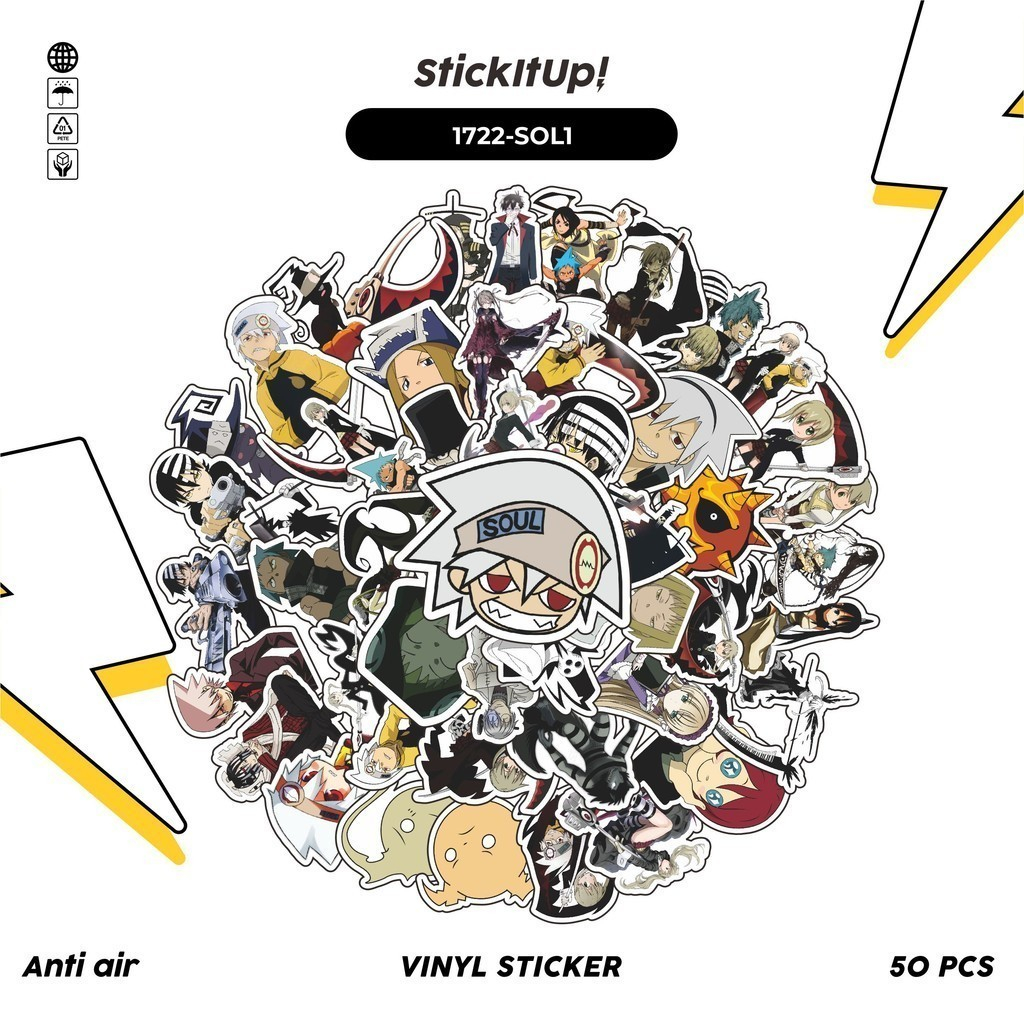 

COD✨ 50 Pcs Stiker SOUL EATER CHARACTER MIX 001 Lucu Anti Air Untuk Dekorasi Notebook Sepeda Skateboard Handphone DIY