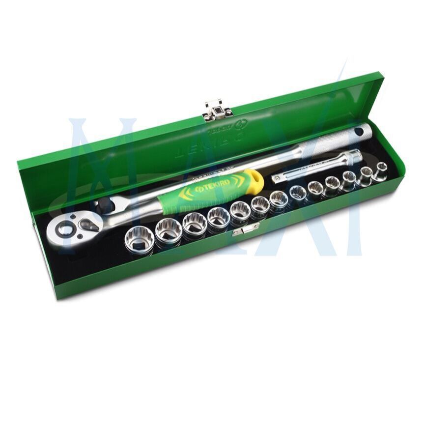 Tekiro socket set 1/2 inch uk. 8 - 24 mm isi 17 pcs (box besi)