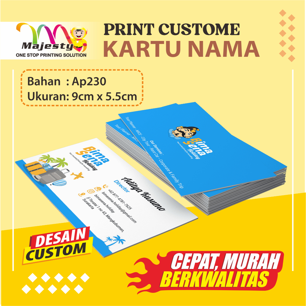 

KARTU NAMA 1 SISI (LAMINASI DOFT/GLOSSY) + PINGUL