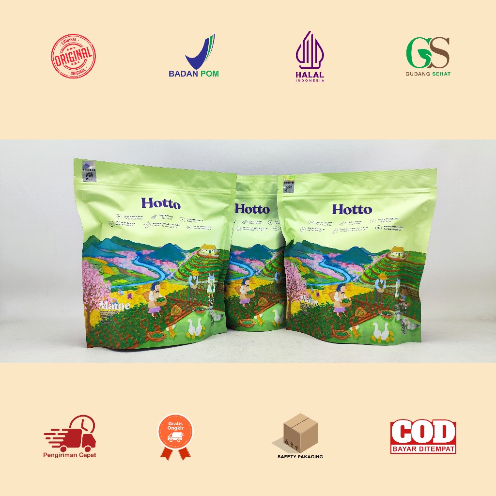 

Manado Hotto Mame Protein Multigrain With Edamame 1 Pouch Isi 12 Sachet