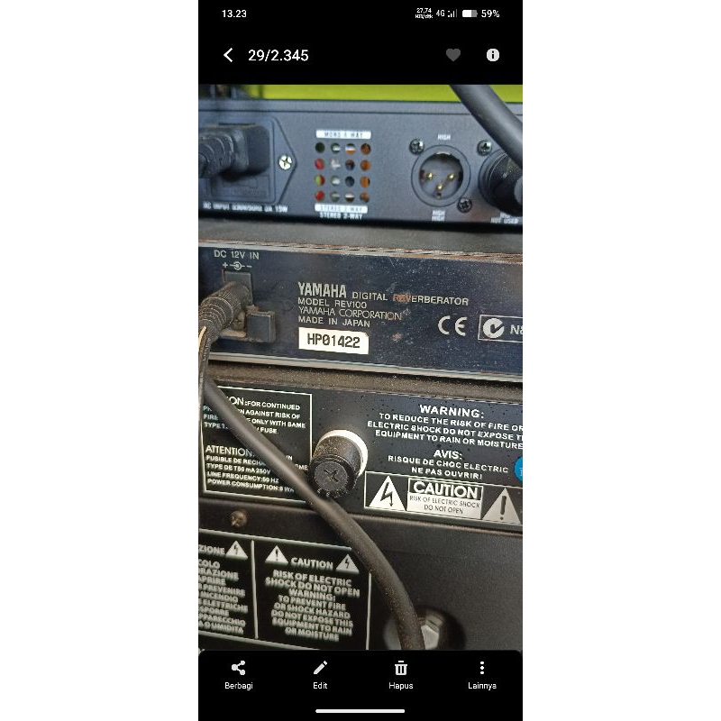 efek vocal YAMAHA REV100 ORIGINAL JEPANG