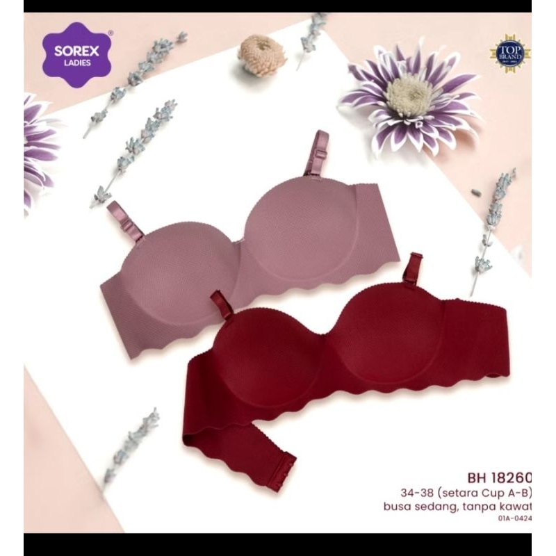 Sorex bra (bh) 18260 Tanpa kawat push up kaitan 3 seamless pori2