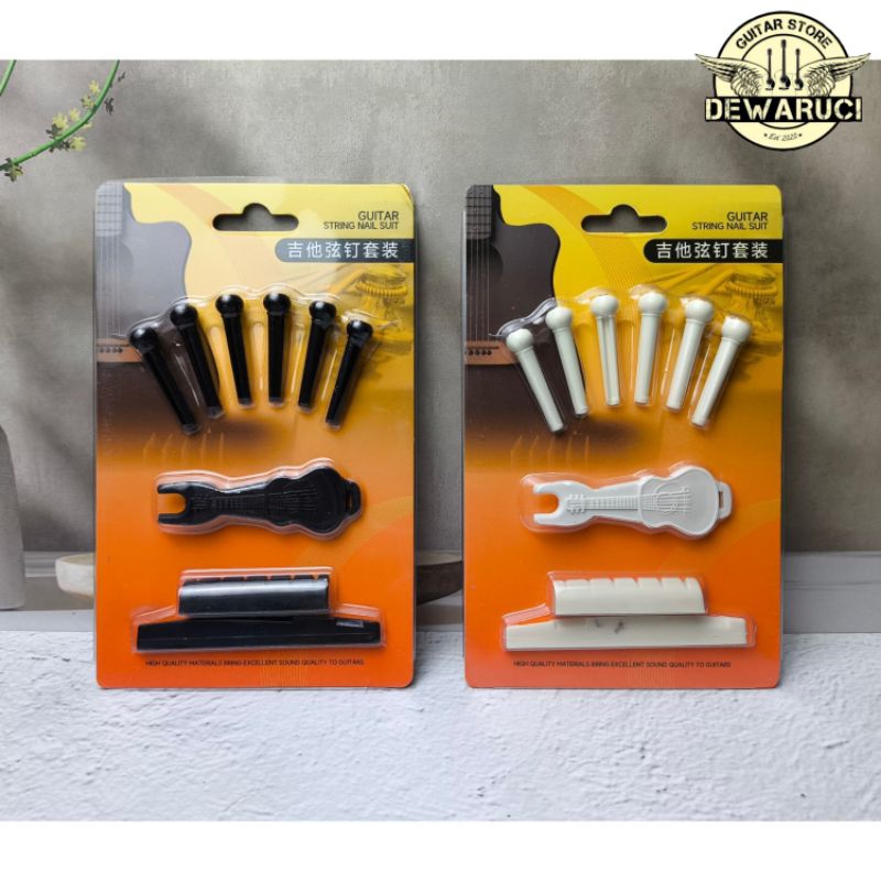 1 Set Pin Knip Sadel Nut Gitar dan Pencabut Pin Gitar | Pin Knip Gitar | Paku Gitar