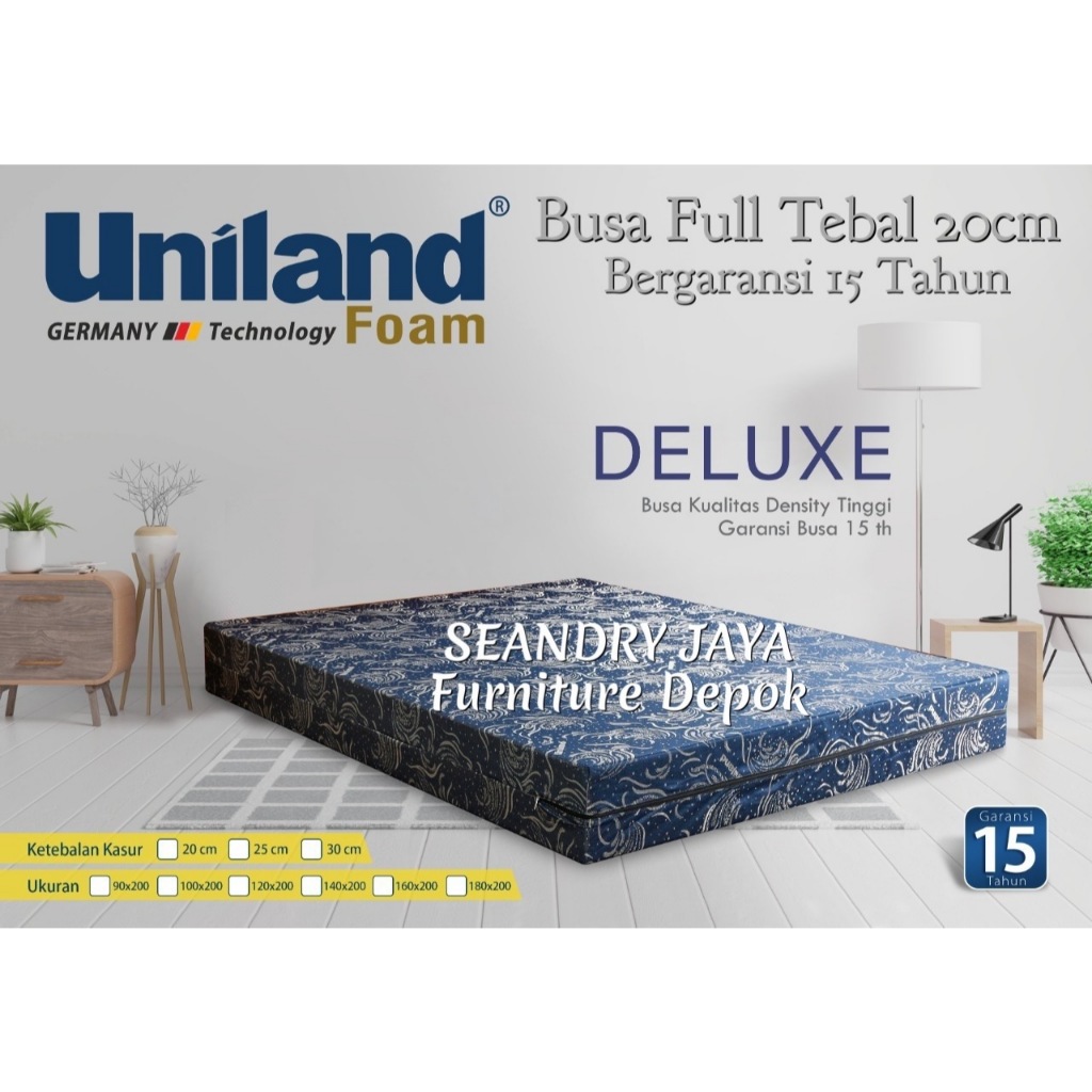 KASUR BUSA SUPER UNILAND DELUXE 20 CM/PROMO MURAH/BERKUALITAS/SEANDRY JAYA FURNITURE DEPOK/CINERE,CI