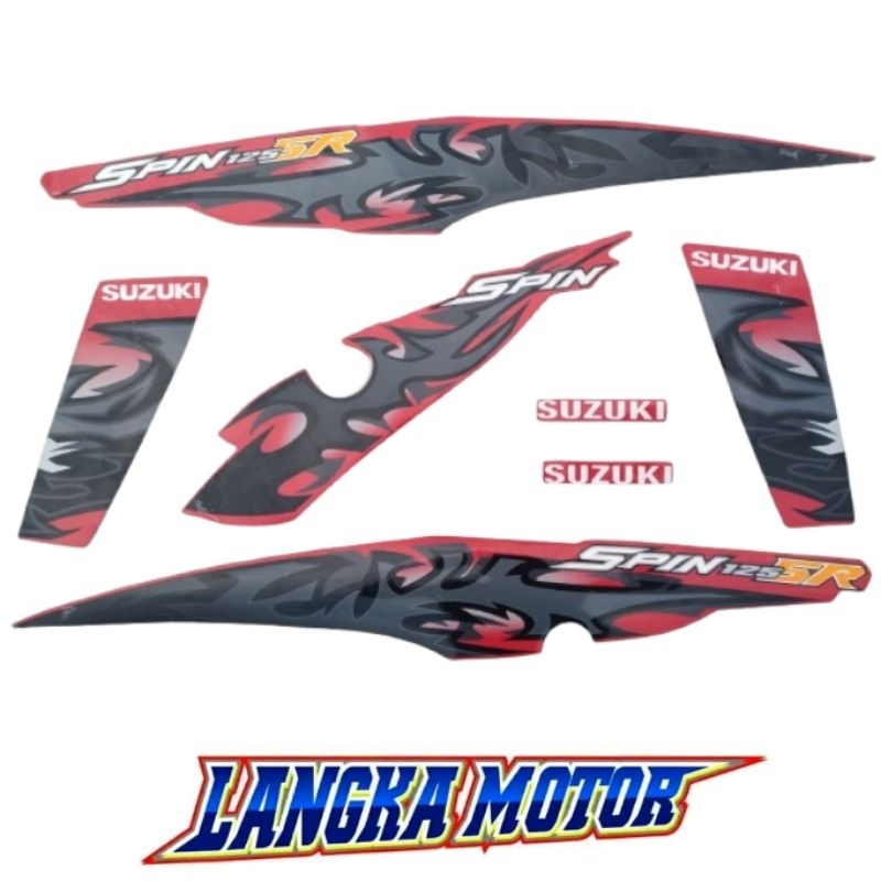 Spin Striping Stiker body Merah Suzuki SPIN 125 SR