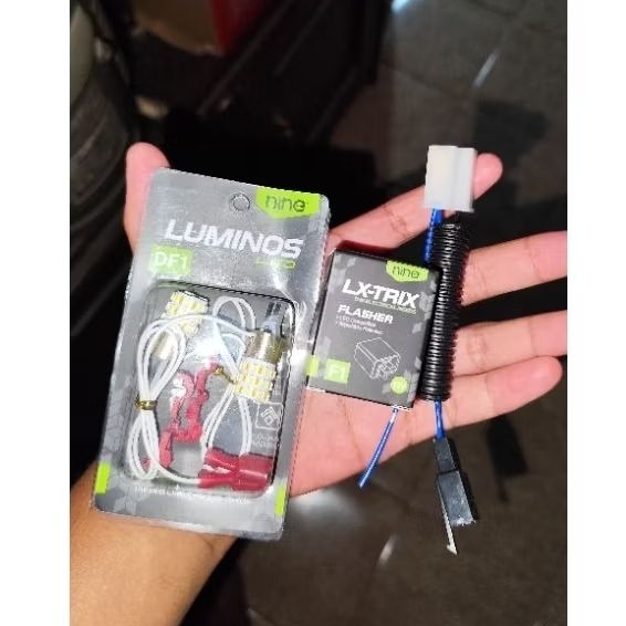 lampu senja LUMINOS T10 + soket + flasher aerox - nmax (new/old)