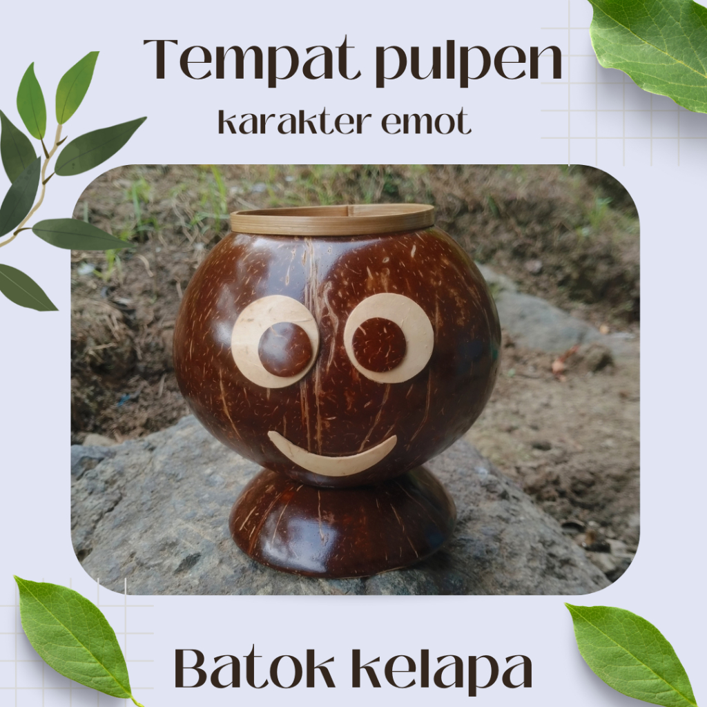 

Tempat pulpen batok kelapa karakter emot / tempat pulpen di meja lucu / tempat pulpen jualan / tempat pulpen meja kantor / tempat pulpen di meja aesthetic