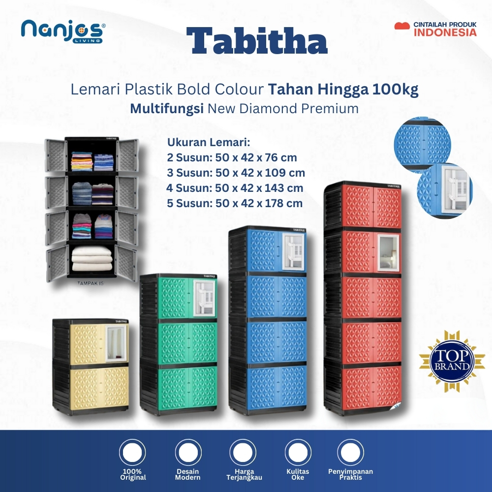 [FREE ONGKIR & BISA COD] Tabitha Lemari Plastik Susun / Lemari Baju / Lemari Plastik Jumbo Anti