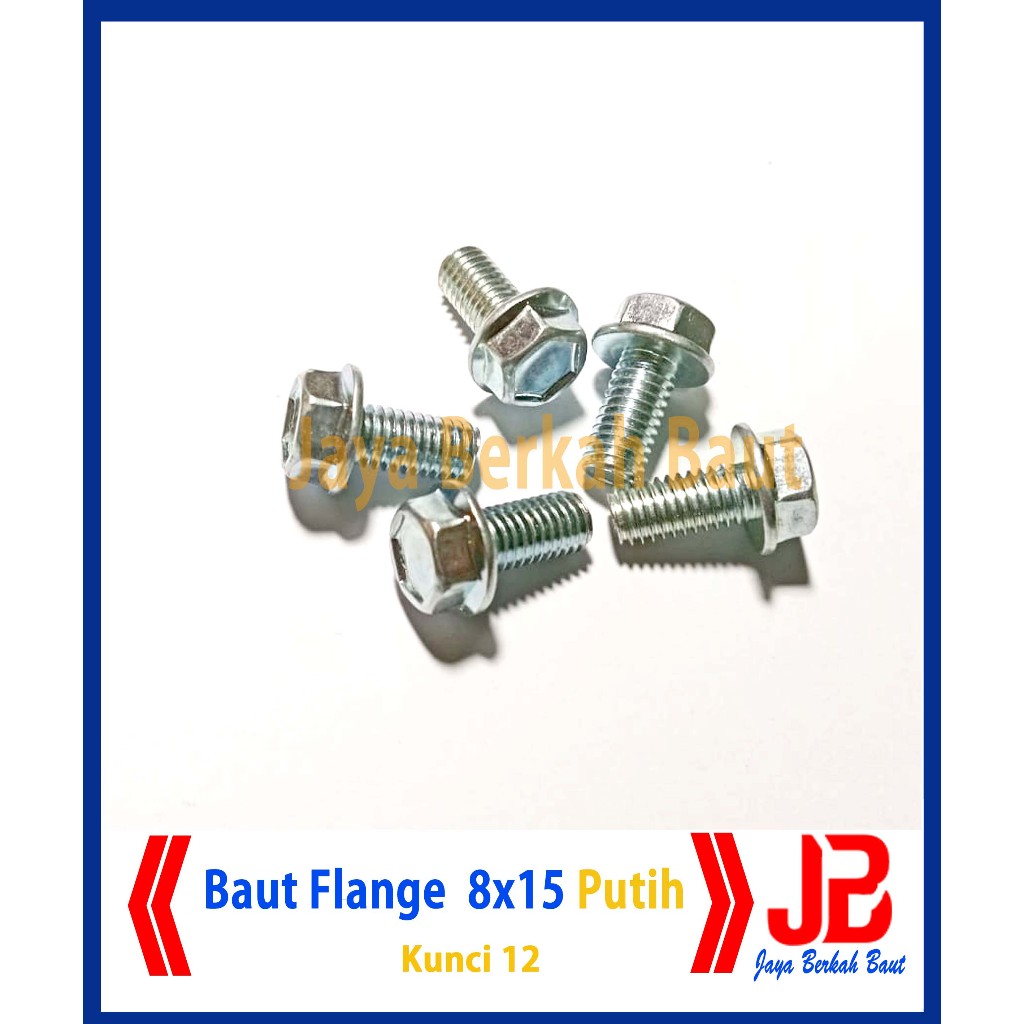 BAUT FLANGE M8X15 / BAUT TOPI KUNCI 12 / BAUT  M8X15.K12