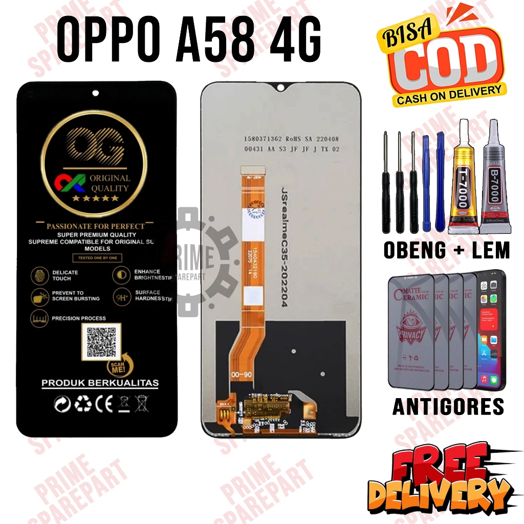Lcd OPPO A58 4G Original Oem Lcd Touchscreen OPPO A58 4G Fullset